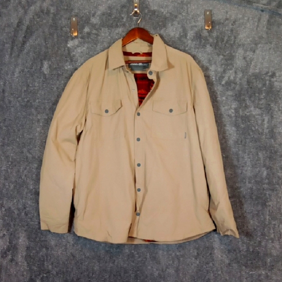 Eddie Bauer Mens Voyager Fleece Aztec Lining Shirt Jacket Size Xl - Picture 1 of 9